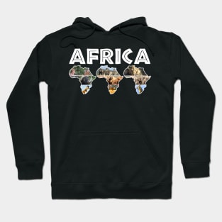 African Wildlife Continent Collage Trio Hoodie